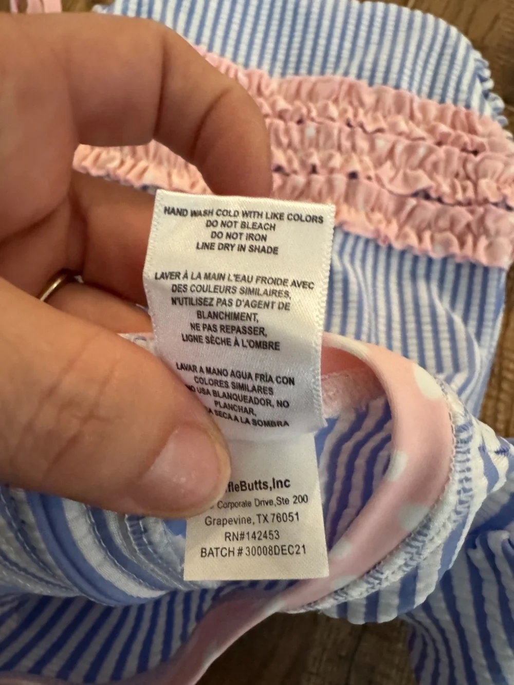 New RuffleButts Seersucker Rashguard‎ Swimsuit Baby Girl Size 3-6 Months 8